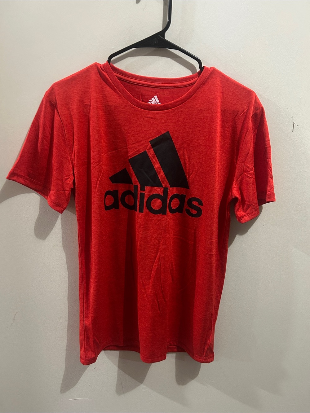 adidas Red Short Sleeve Tee with Black Logo